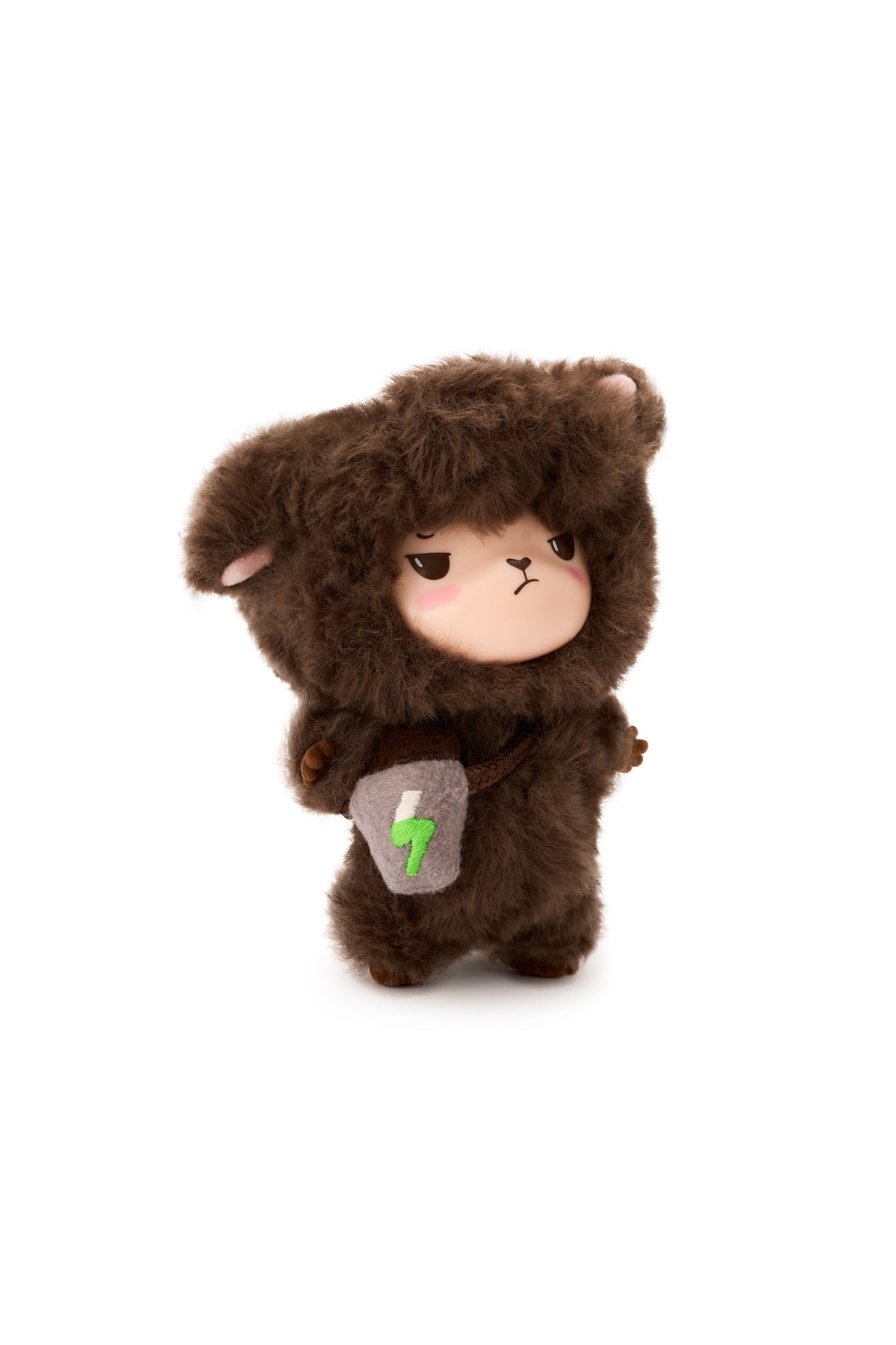 Alpakiino Emotion Cache vinyl-face plush pendant, Charging, right view