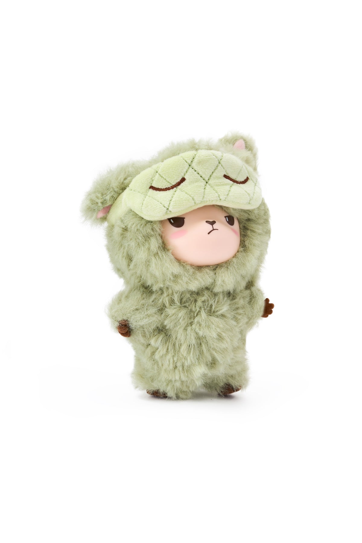Alpakiino Emotion Cache vinyl-face plush pendant, Do Not Disturb, right view