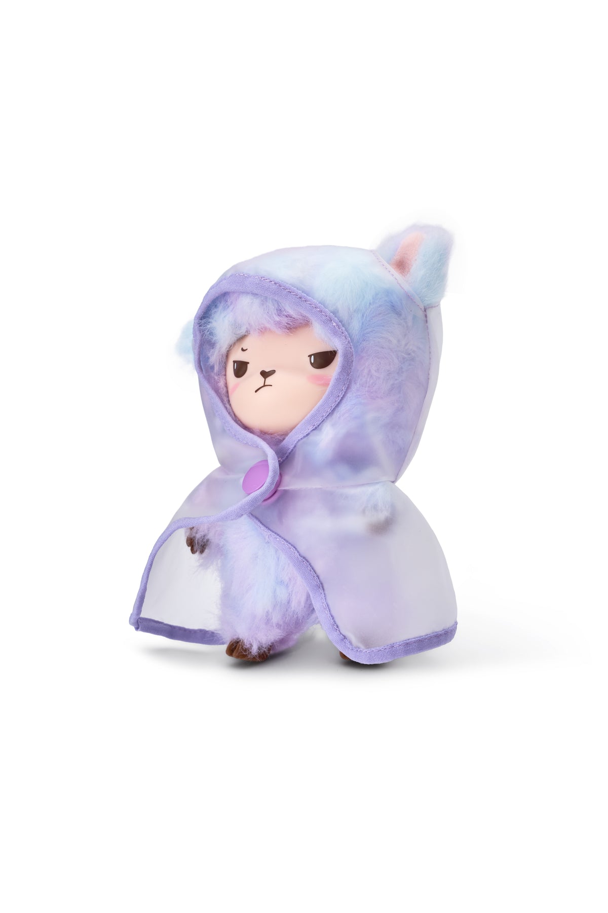 Alpakiino Emotion Cache vinyl-face plush pendant, Incognito Mode (Secret Edition), left view