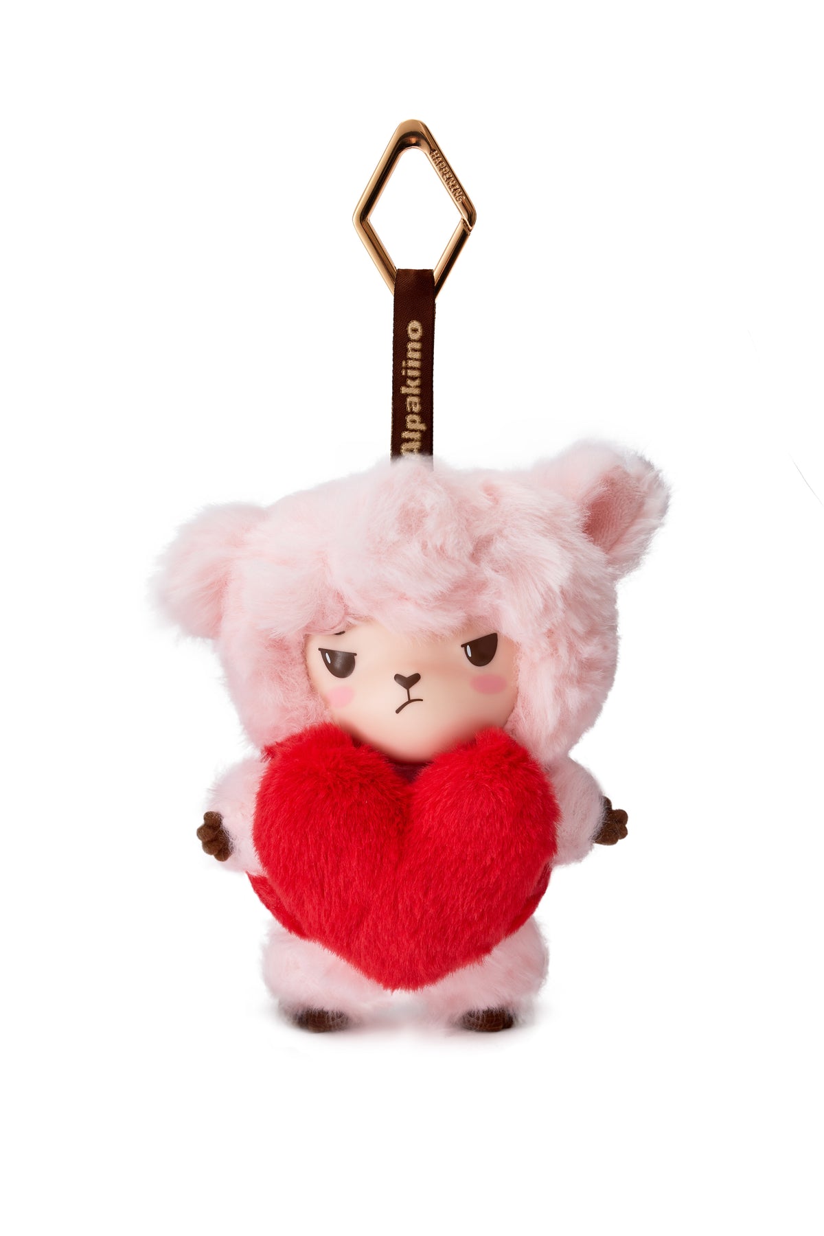 Alpakiino Emotion Cache vinyl-face plush pendant, Like, front view