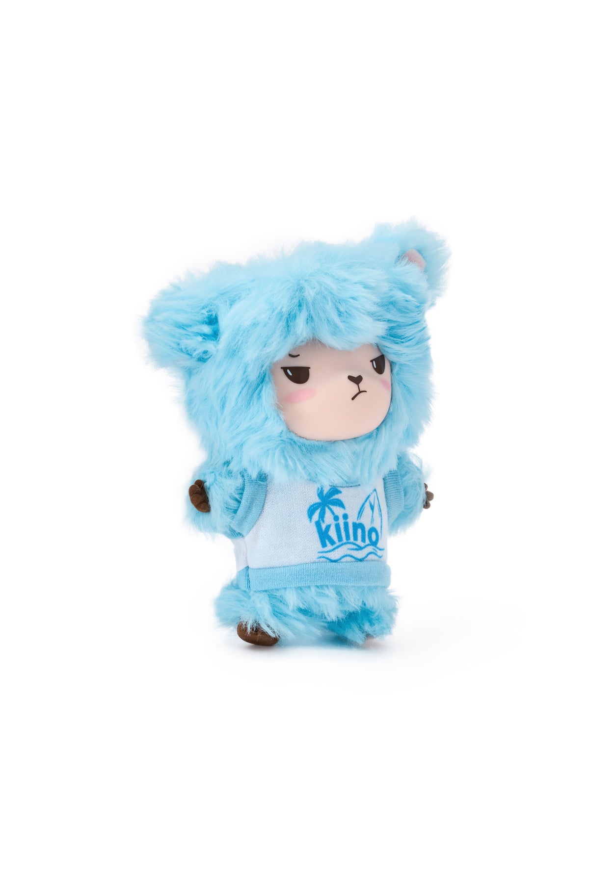 Alpakiino Emotion Cache vinyl-face plush pendant, Surfing, right view