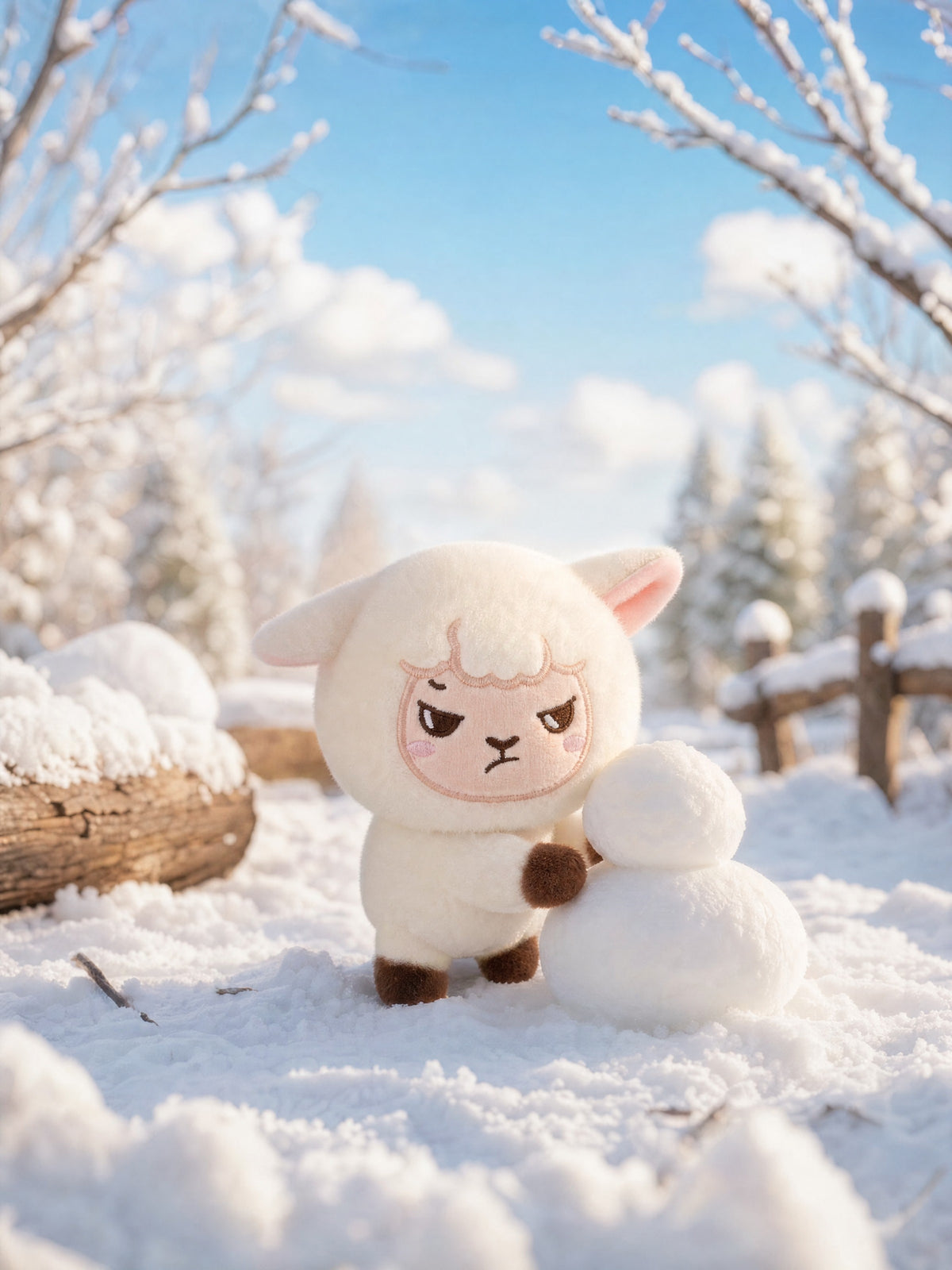 Alpakiino Emotion Cache plush pendant in Off-White, lifestyle scene
