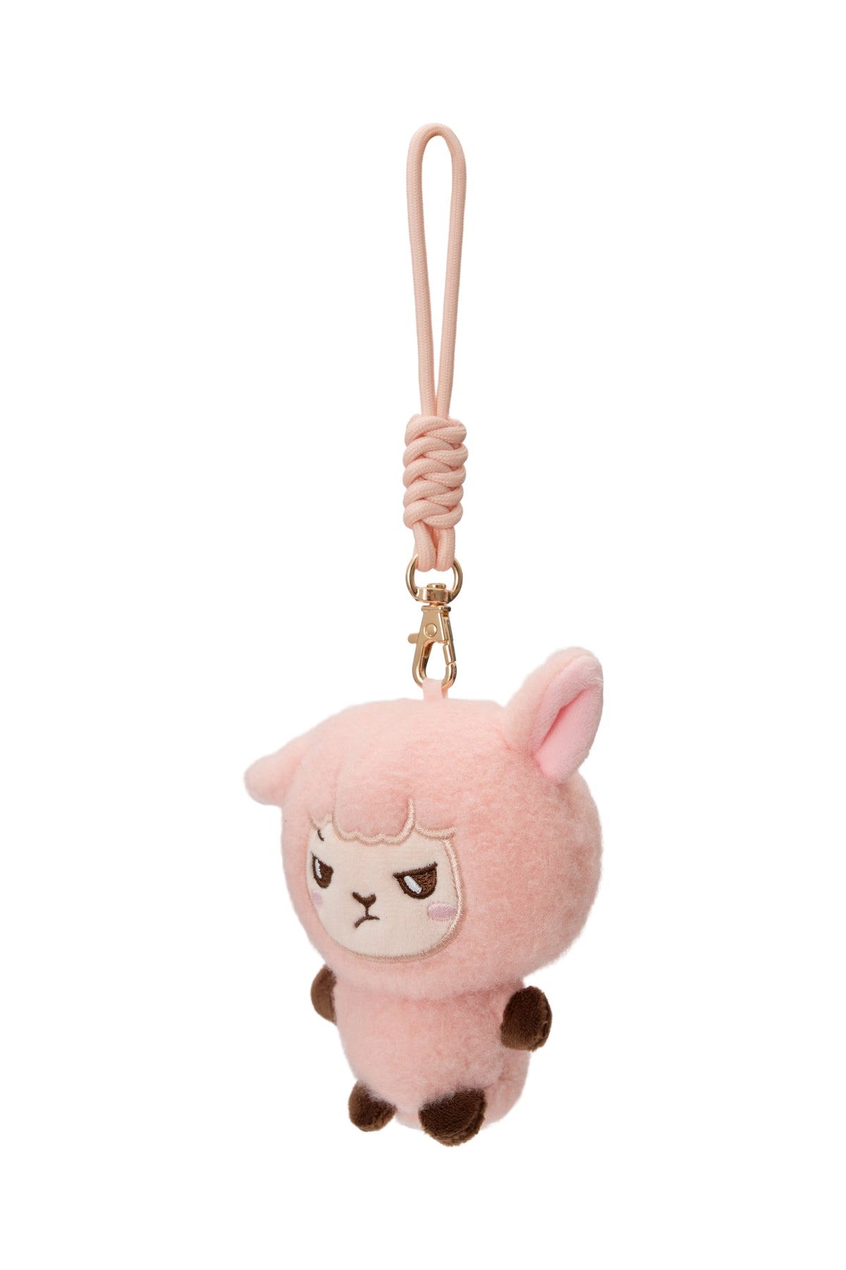 Alpakiino Emotion Cache plush pendant in Pink, side view